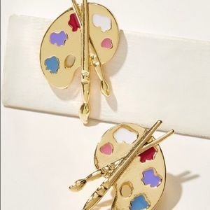Artist palette stud earrings